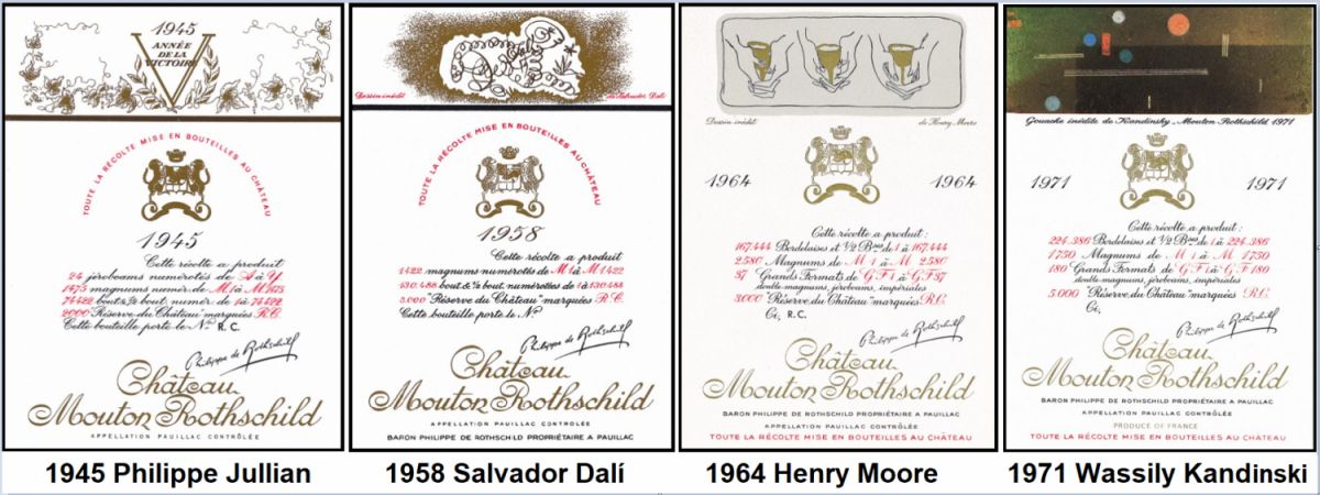 Etiketten 1945, 1958, 1964, 1971