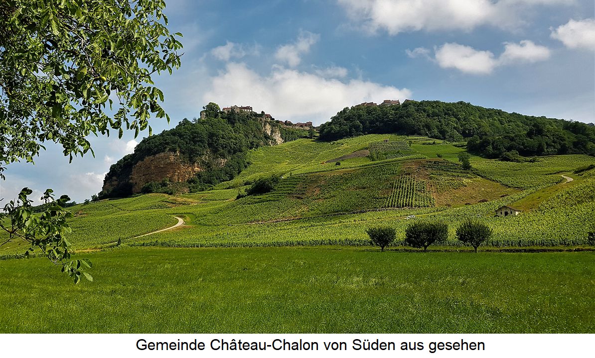 Gemeinde Château-Chalon von Süden aus gesehen