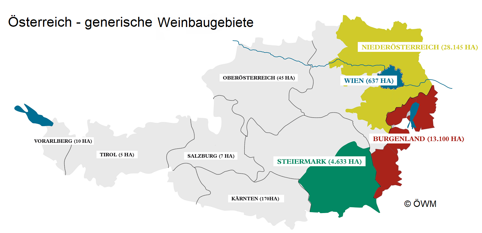 Карта виноделия австрии