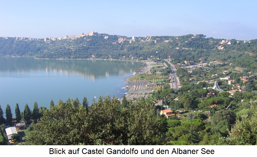 Castelli Romani - Blick auf Albanersee und Castel Gandolfo