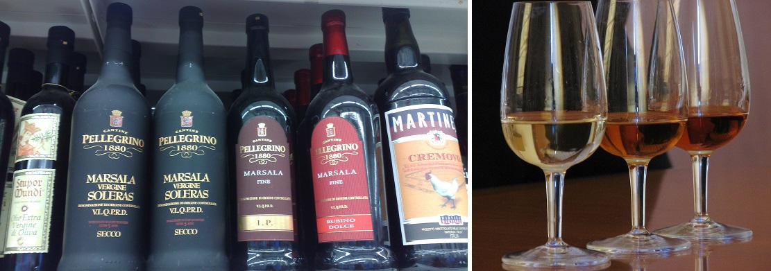 Marsala - Flaschen/Marken und 3 Gläser