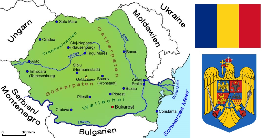 Rumänien - Landkarte
