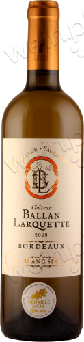 2020 Bordeaux AOC sec Blanc "Château Ballan Larquette"